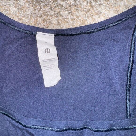 Lululemon Athletica Navy square neck Bodysuit - Picture 2 of 3